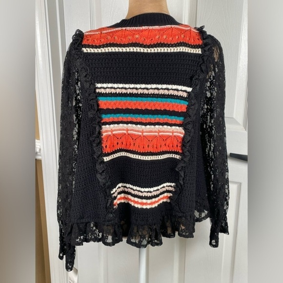 Pol Knit And Lace Multicolored Sweater NWT Medium - Picture 9 of 10